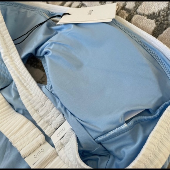 Onia One Piece Swimsuit Natalie Blue White Size L - Picture 8 of 10